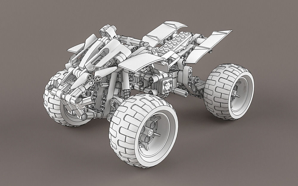Lego Technic Quad-Bike 3D model_3