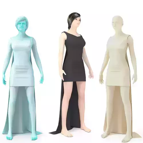 3D character female  Night dress clothing