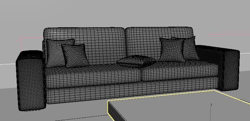 Realistic Modern Sofas And Minitable Low-poly 3D model_4