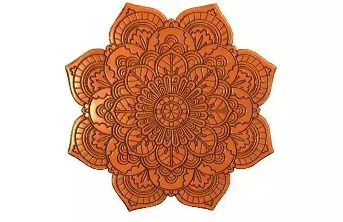 Flower mandala bas-relief 