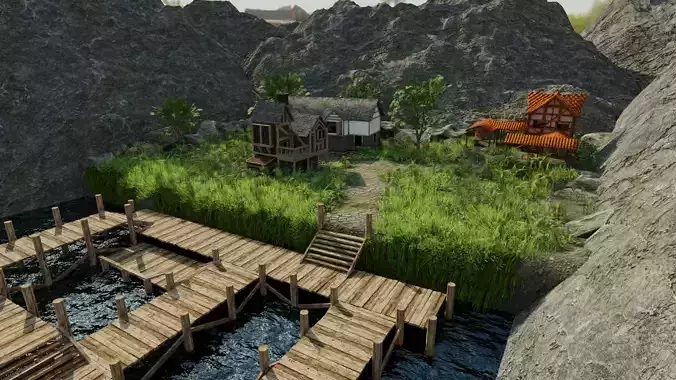 Villiage Scene 3D model