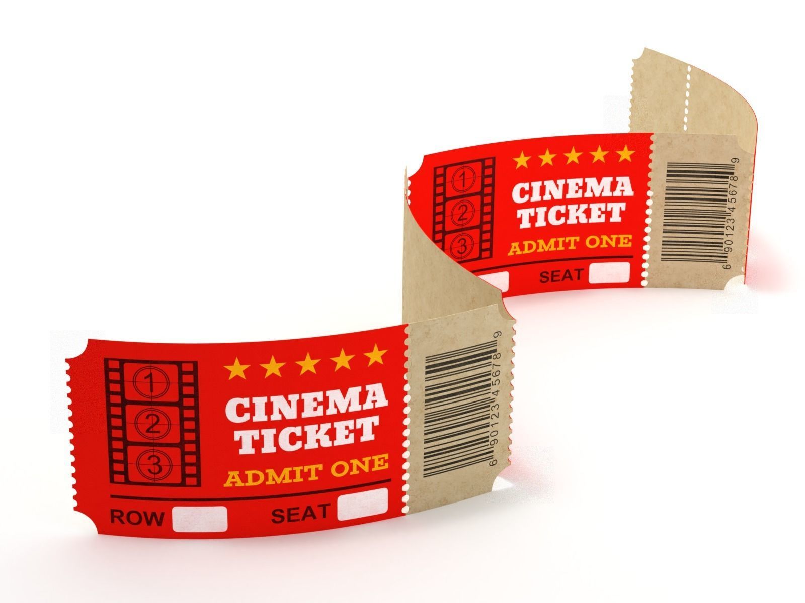 Cinema Ticket-2 3D model_4