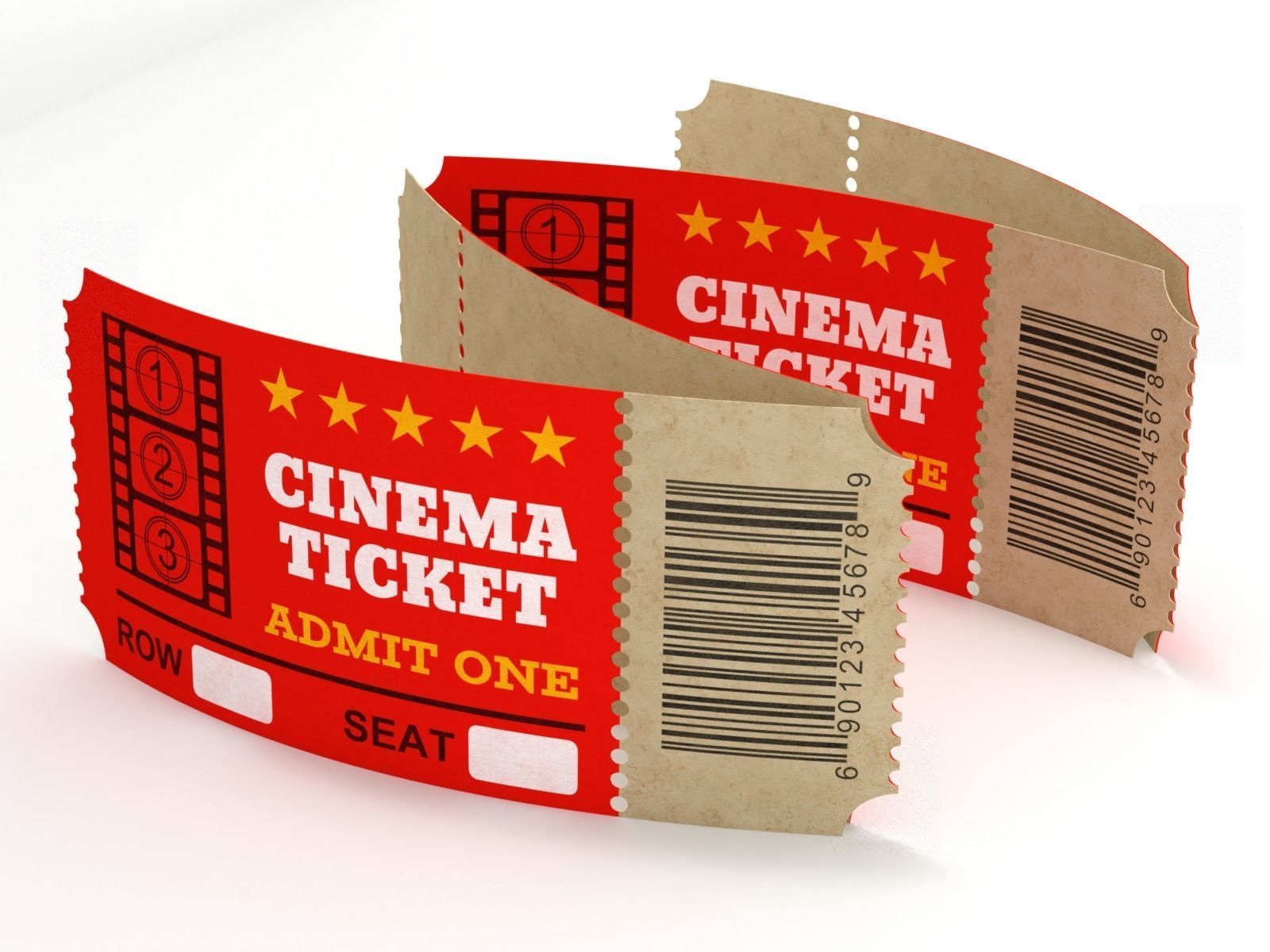 Cinema Ticket-2 3D model_1