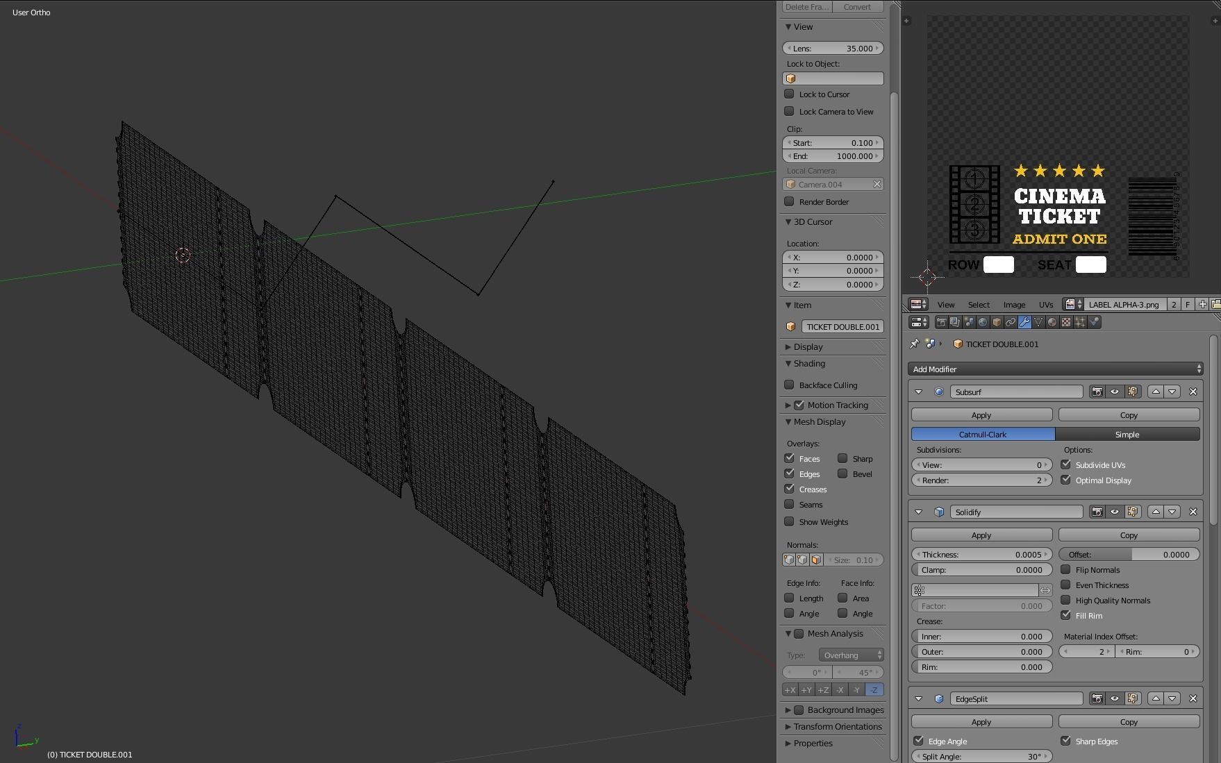 Cinema Ticket-2 3D model_10