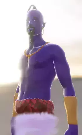 Genie man with gold jewelry