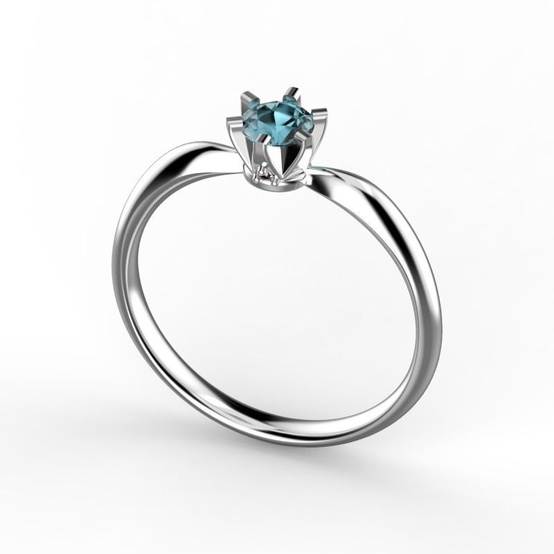 Engagement ring with 4 mm stone 3D print model