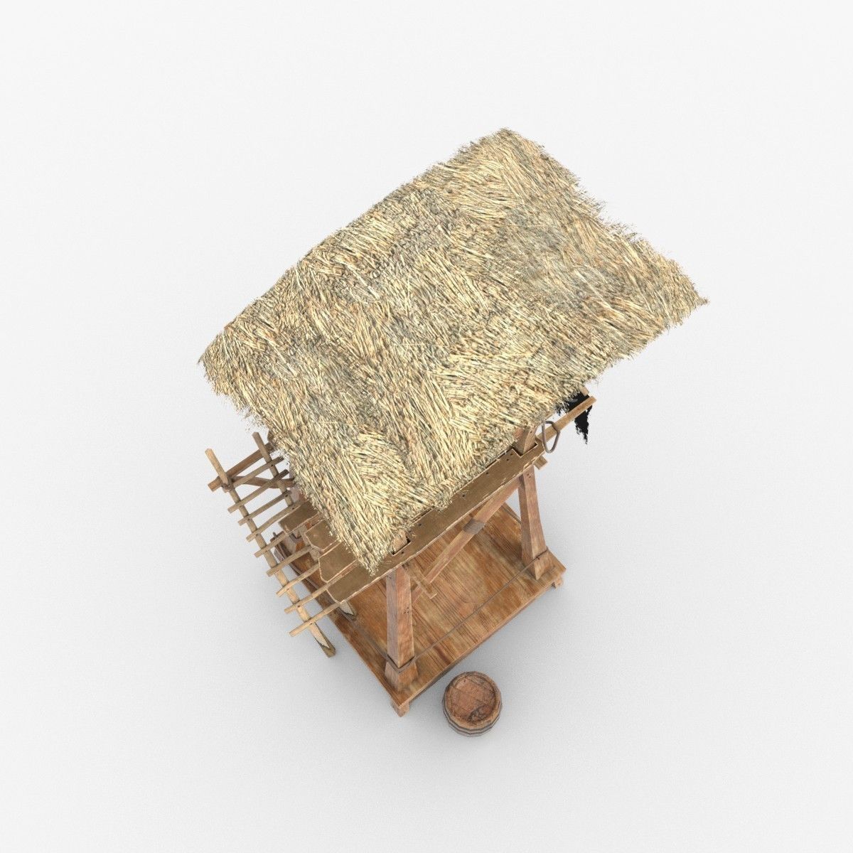 Wooden pirate watch tower Low-poly 3D model_12