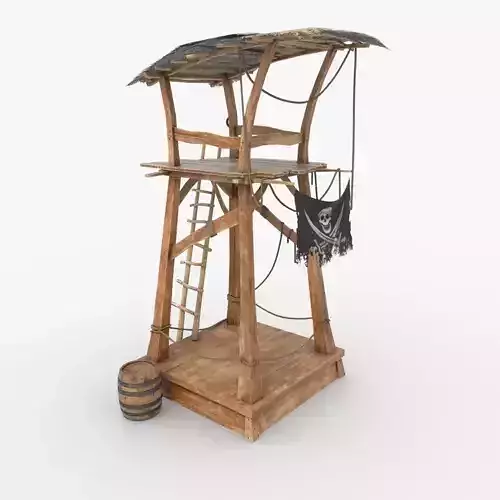 Wooden pirate watch tower