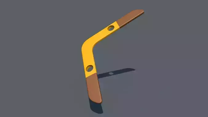 Low Poly Boomerang-3D wooden handle