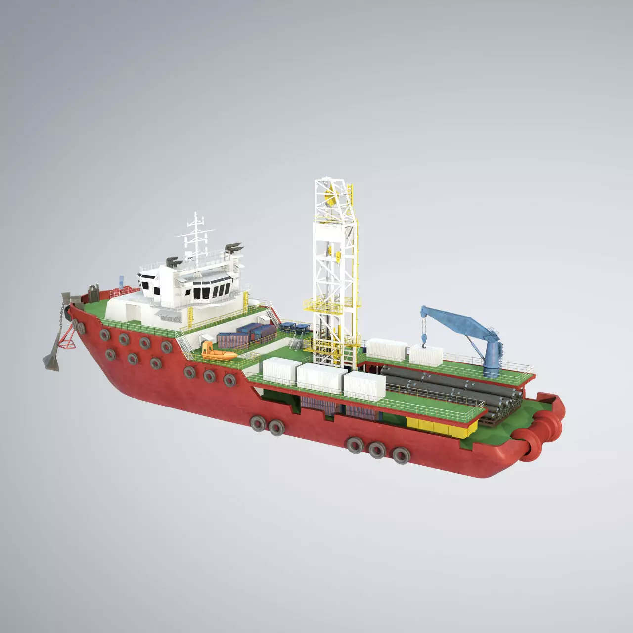 Offshore Supply Vessel 3D model_0