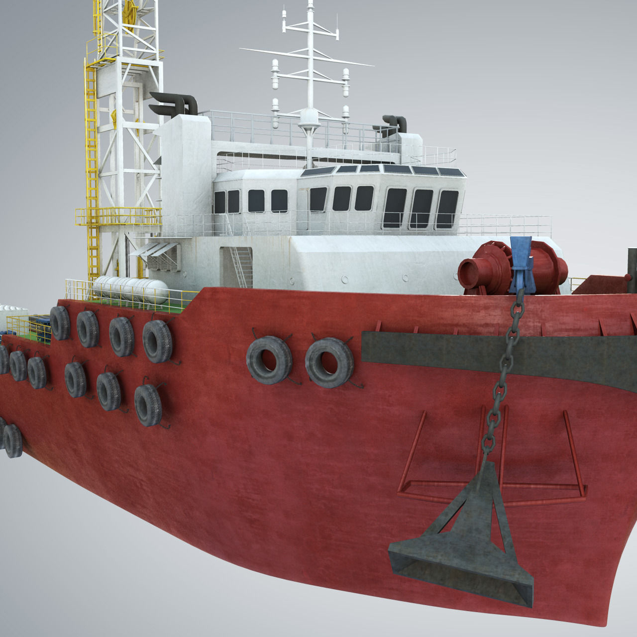 Offshore Supply Vessel 3D model_4