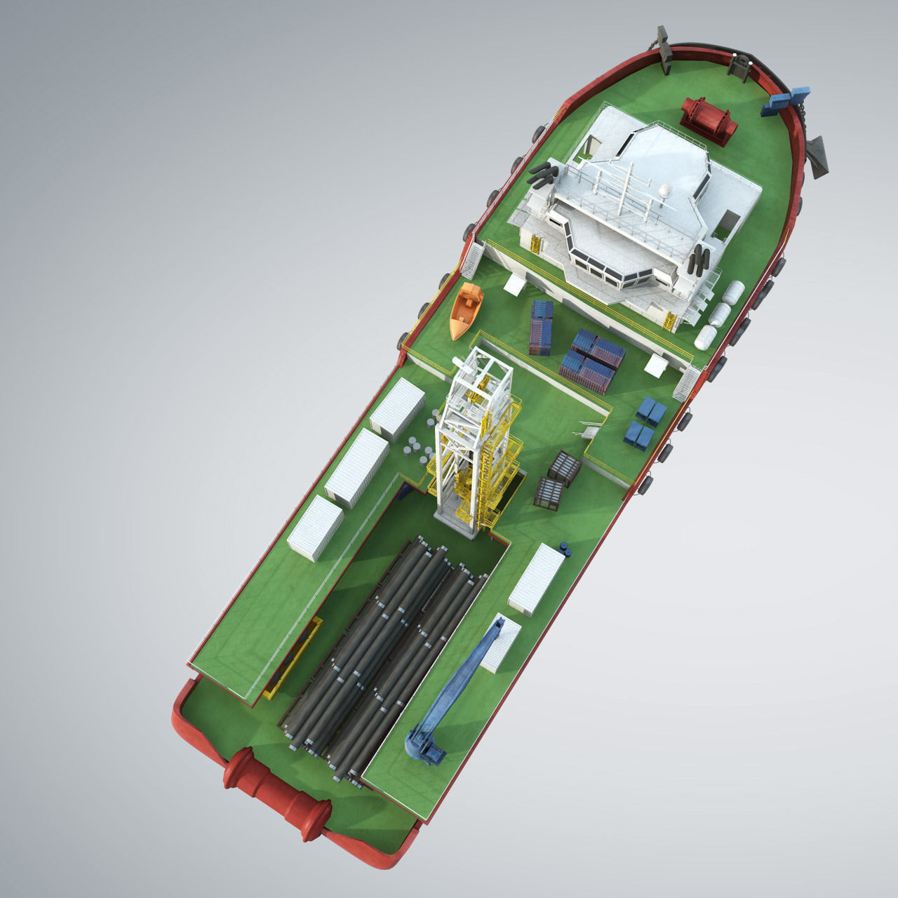 Offshore Supply Vessel 3D model_1