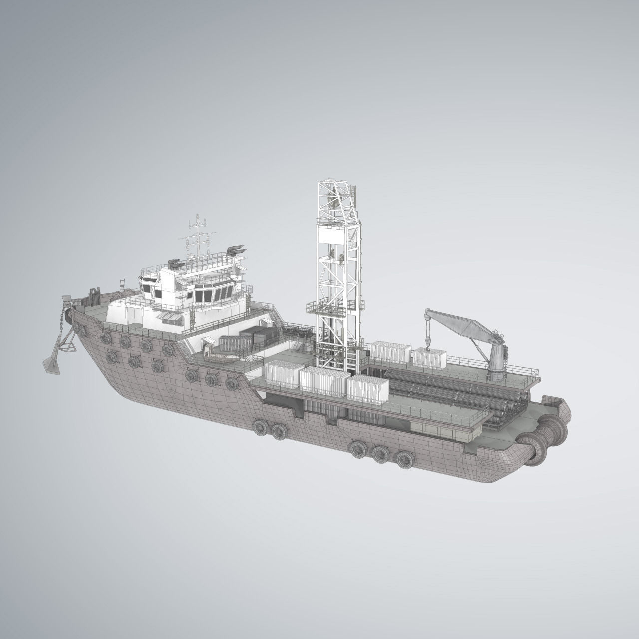 Offshore Supply Vessel 3D model_5