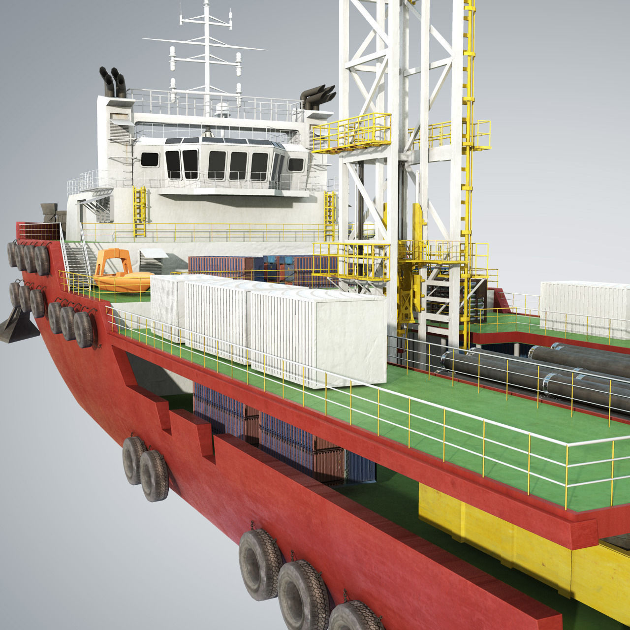 Offshore Supply Vessel 3D model_6
