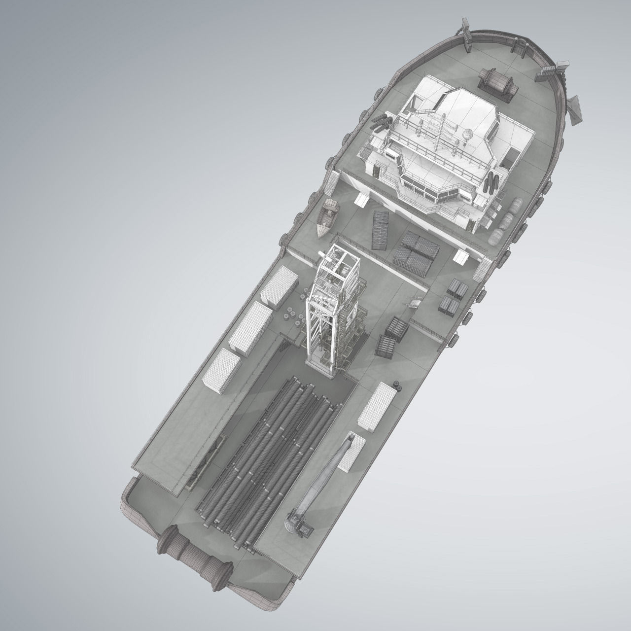 Offshore Supply Vessel 3D model_9