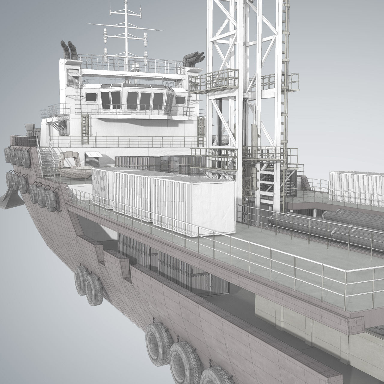 Offshore Supply Vessel 3D model_10