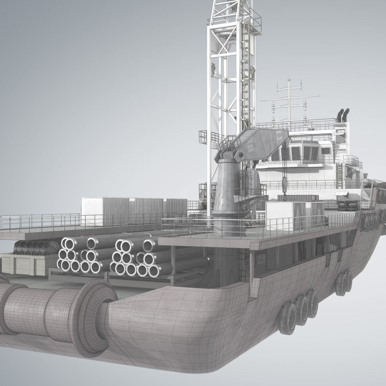 Offshore Supply Vessel 3D model_7