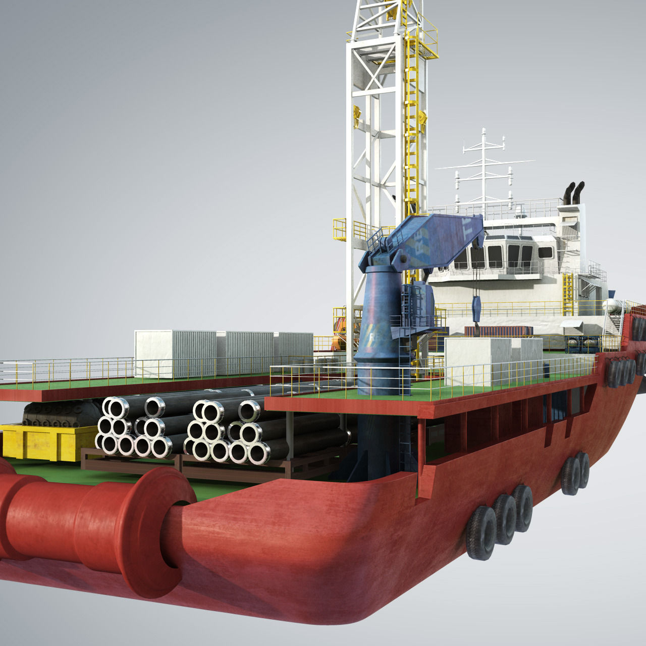 Offshore Supply Vessel 3D model_2