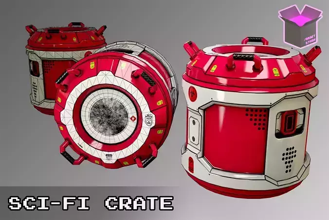 Sci-Fi Crate Unity PBR Free low-poly 3D model Sci-Fi Crate Unity PBR Free low-poly 3D model
