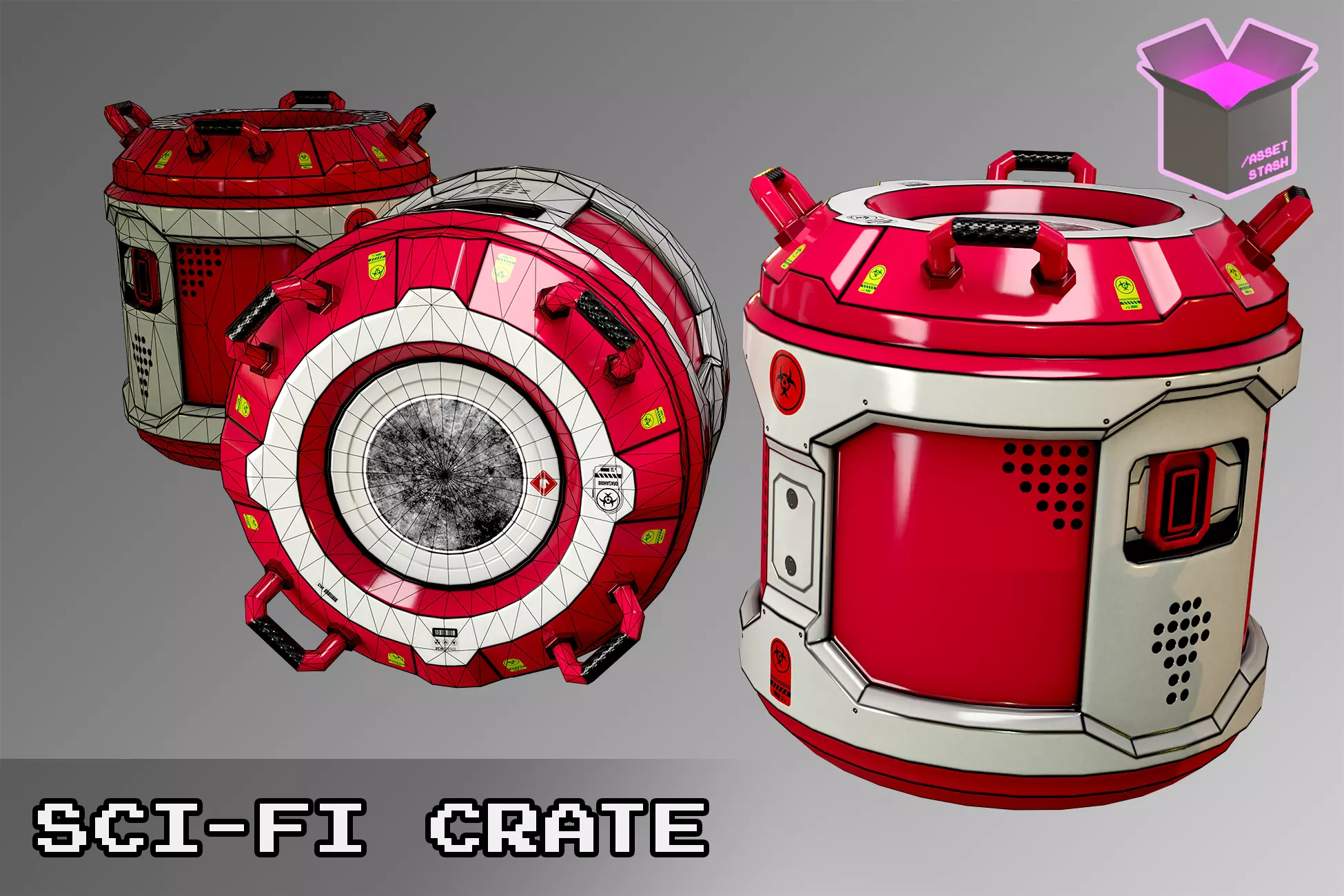 Sci-Fi Crate Unity PBR Free low-poly 3D model_0