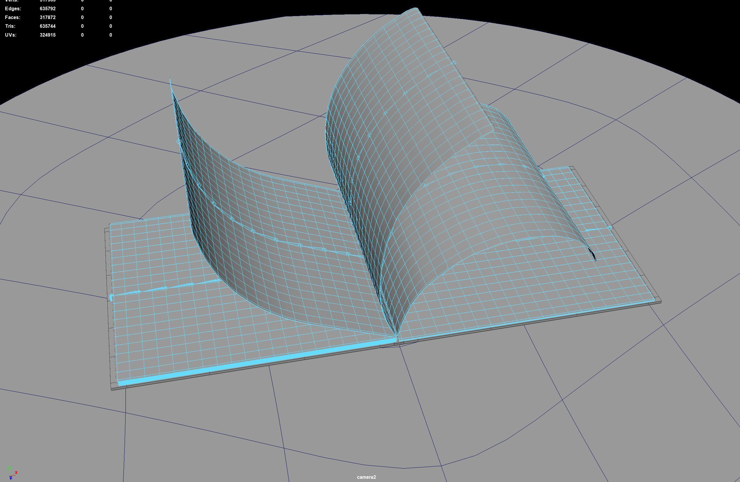 Animation opening cover book and pages inside realistic look 3D model_3