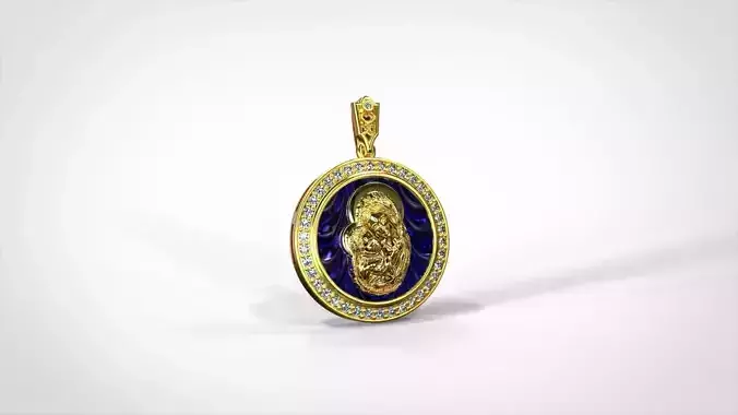 Medallion of the Blessed Virgin Mary 3D print model