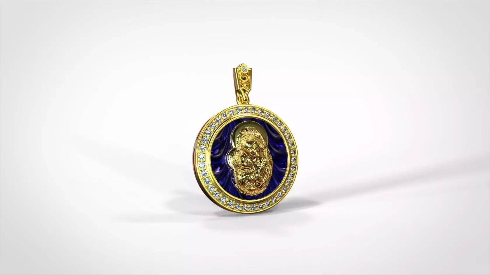 Medallion of the Blessed Virgin Mary 3D print model_0