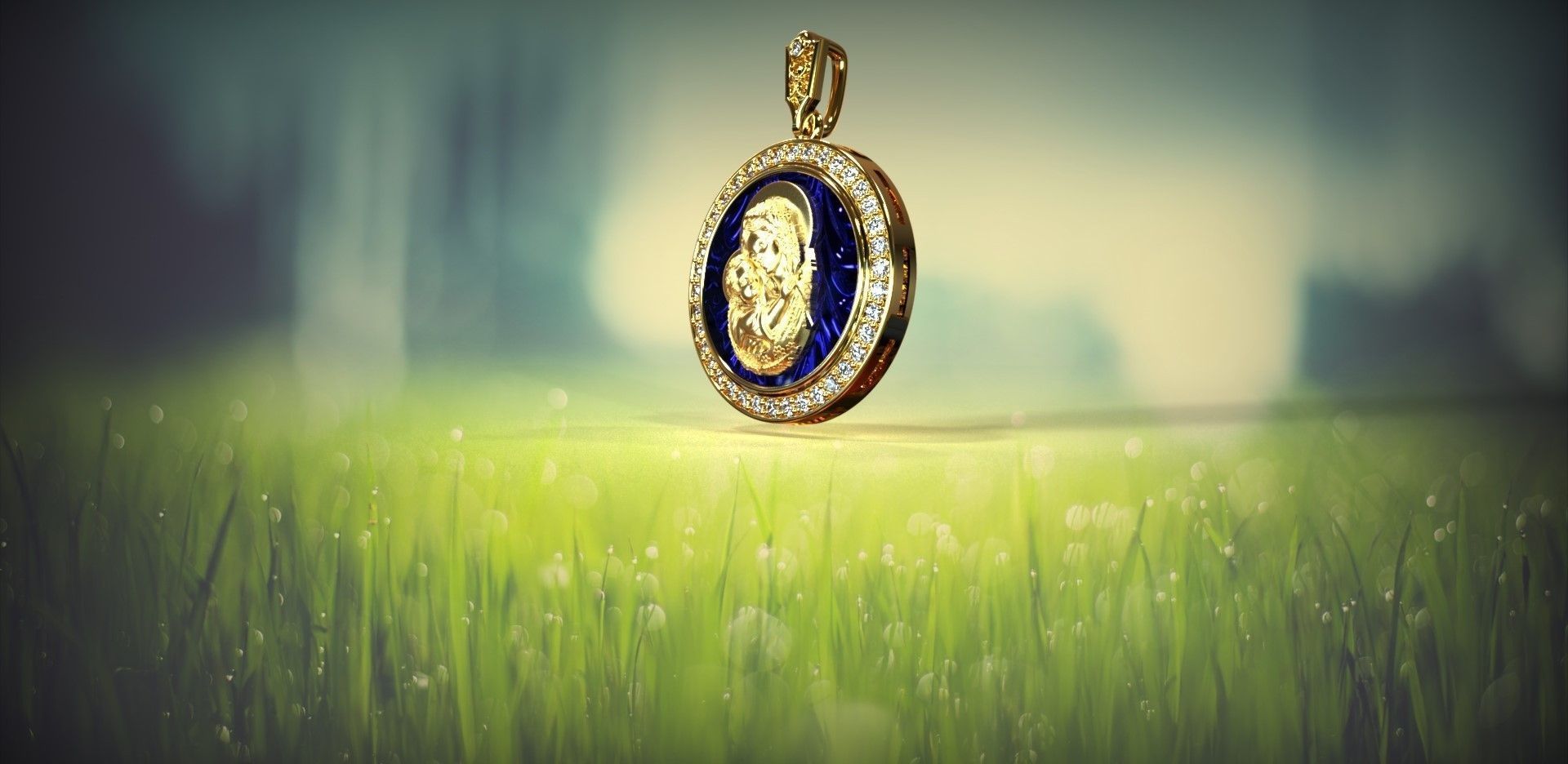 Medallion of the Blessed Virgin Mary 3D print model_3