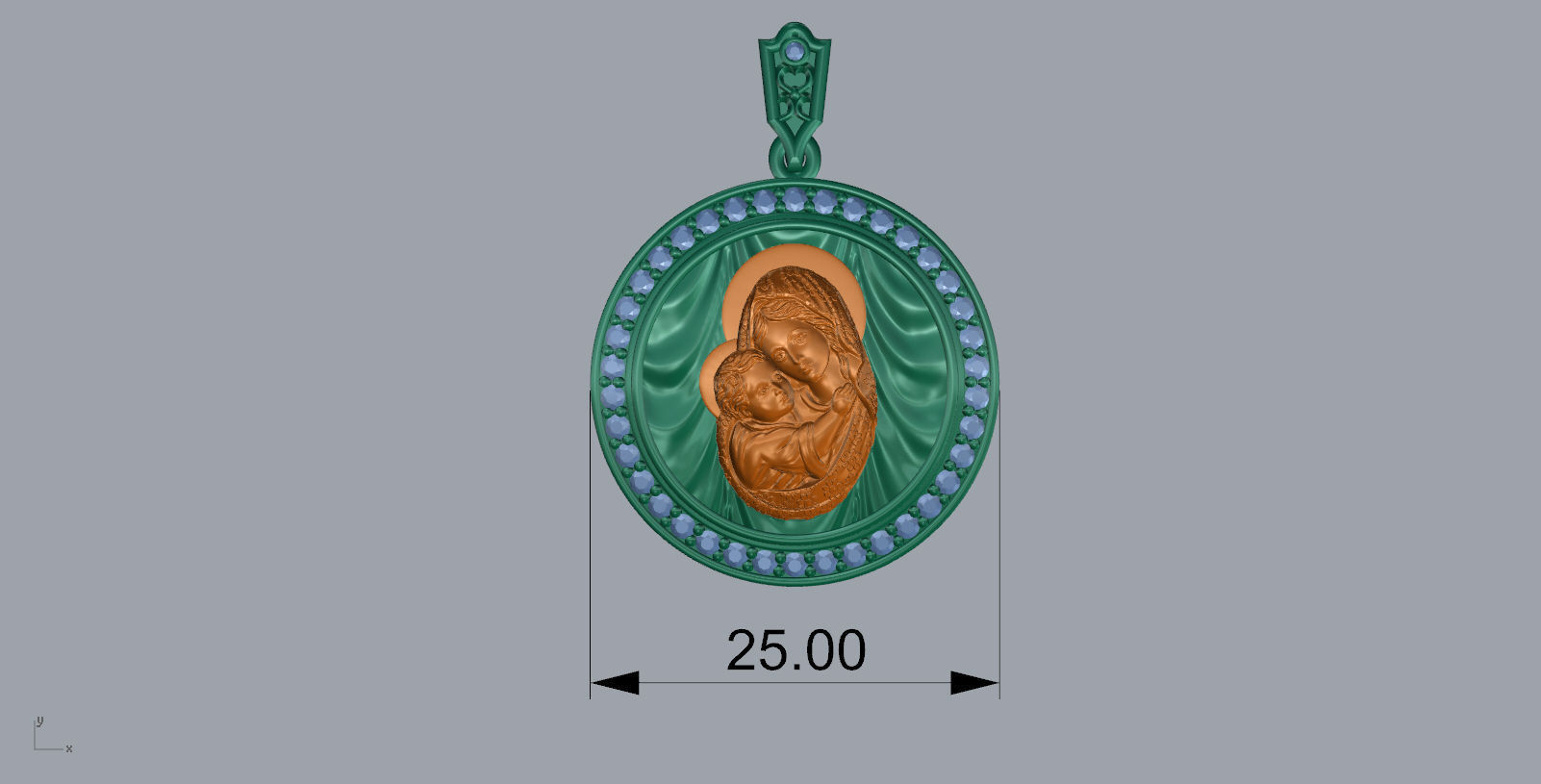 Medallion of the Blessed Virgin Mary 3D print model_10