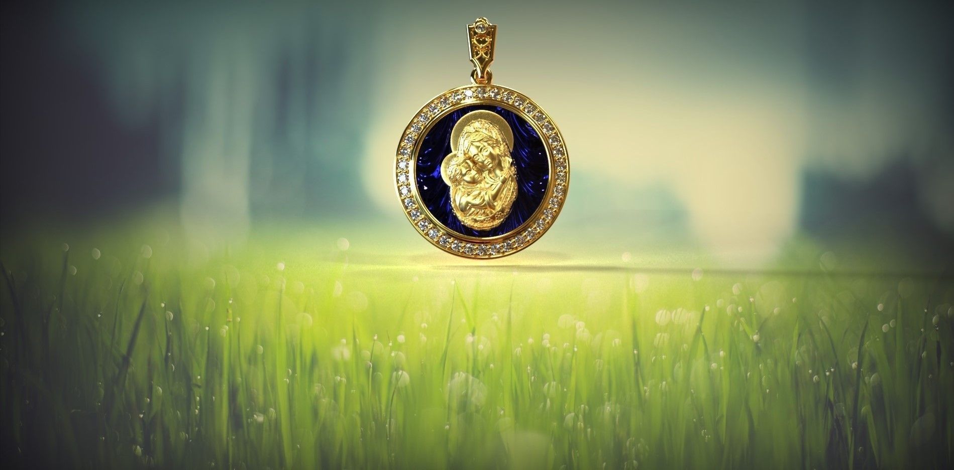 Medallion of the Blessed Virgin Mary 3D print model_2