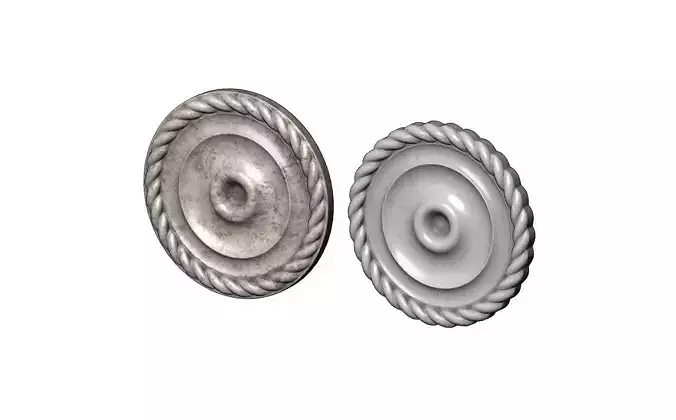 Round Rope Rosette  plaster molding 3D print model