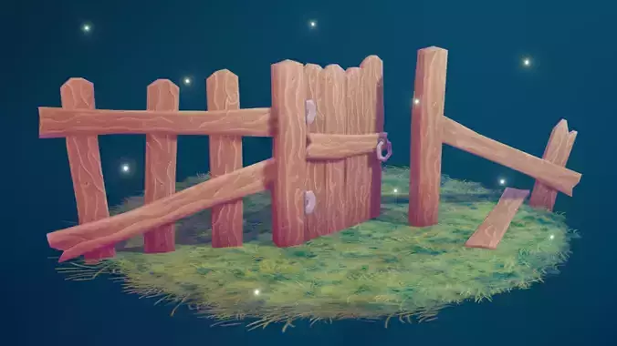 Stylized Fence - Low-Poly