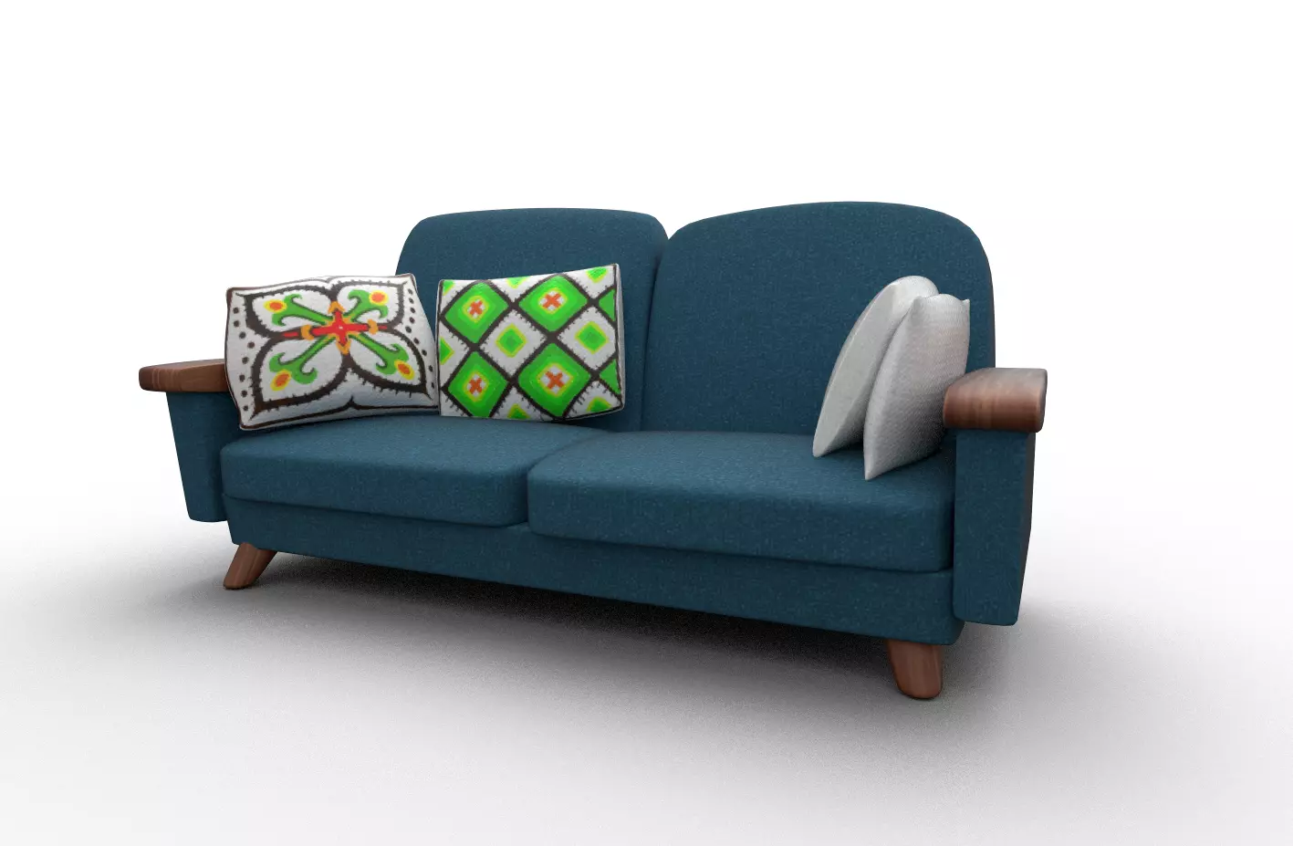 Stylized Sofa Couch 3D model_0