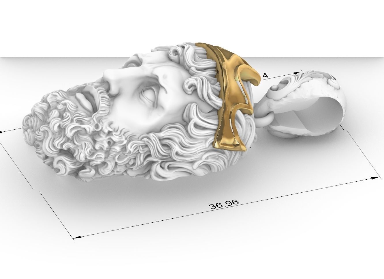 GREEK POSEIDON PENDANT 3D MODEL 3D print model_5