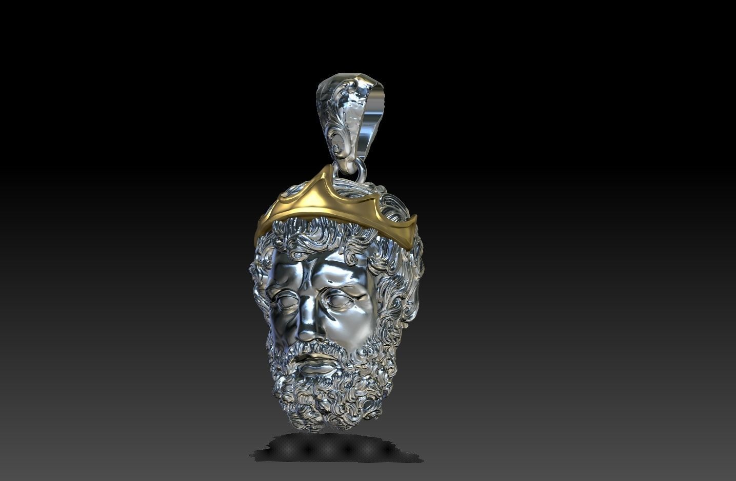 GREEK POSEIDON PENDANT 3D MODEL 3D print model_12