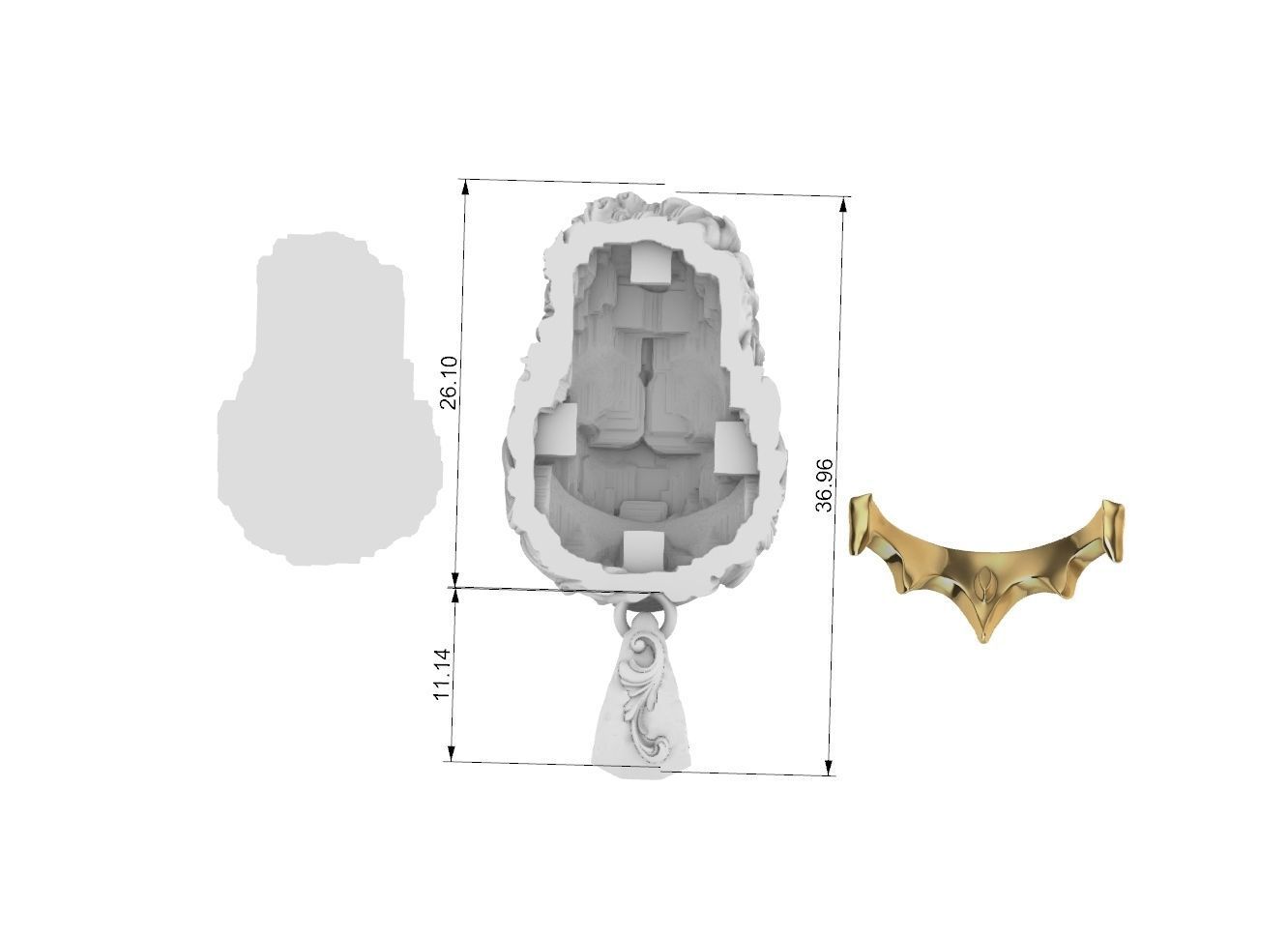 GREEK POSEIDON PENDANT 3D MODEL 3D print model_6