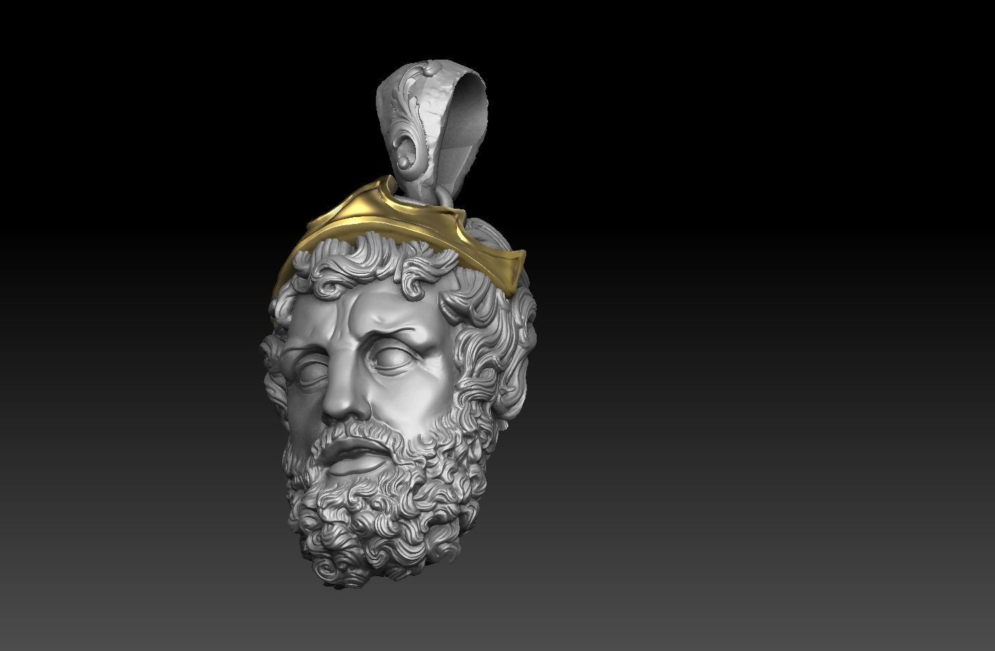 GREEK POSEIDON PENDANT 3D MODEL 3D print model_4