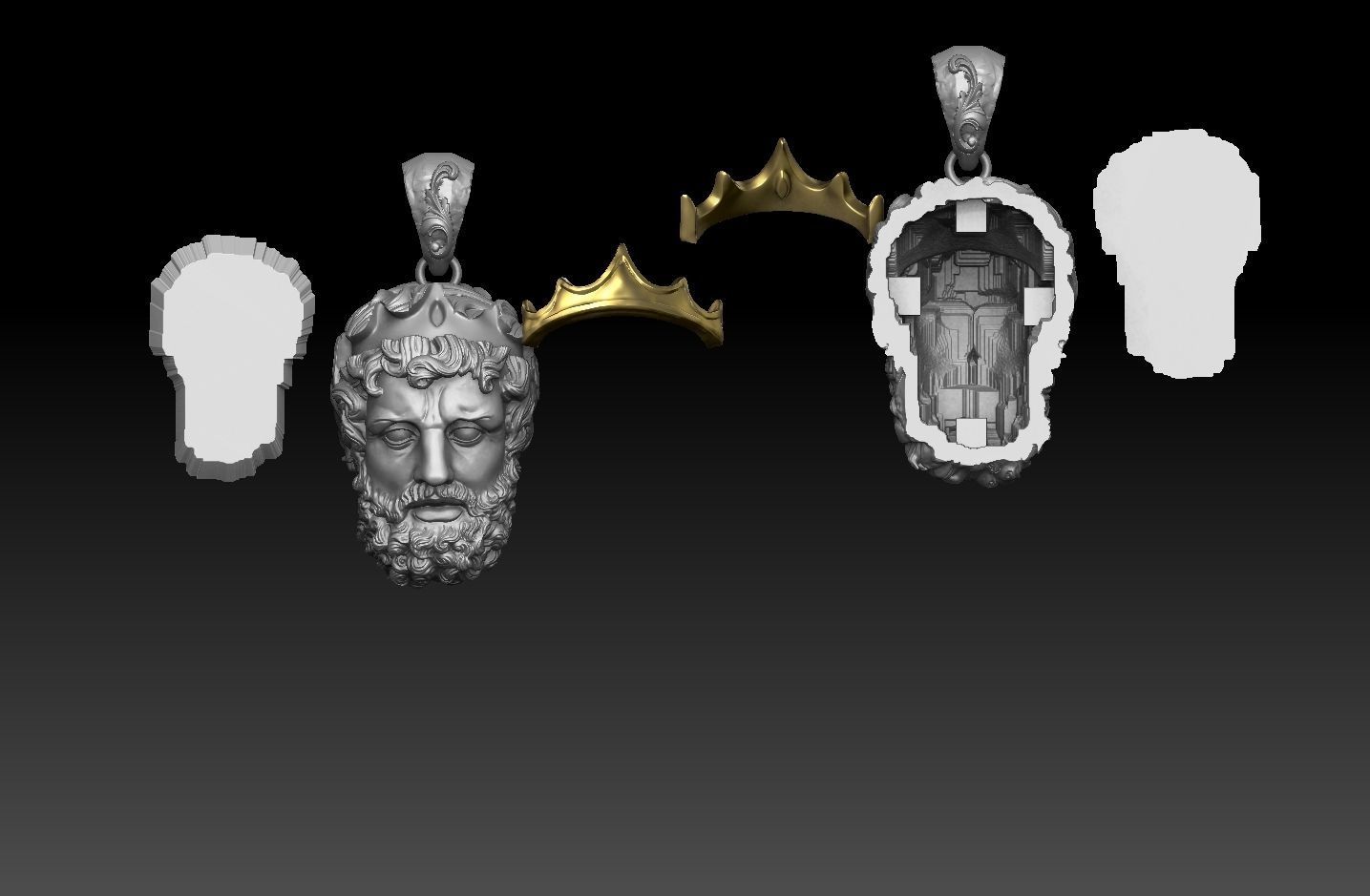 GREEK POSEIDON PENDANT 3D MODEL 3D print model_11