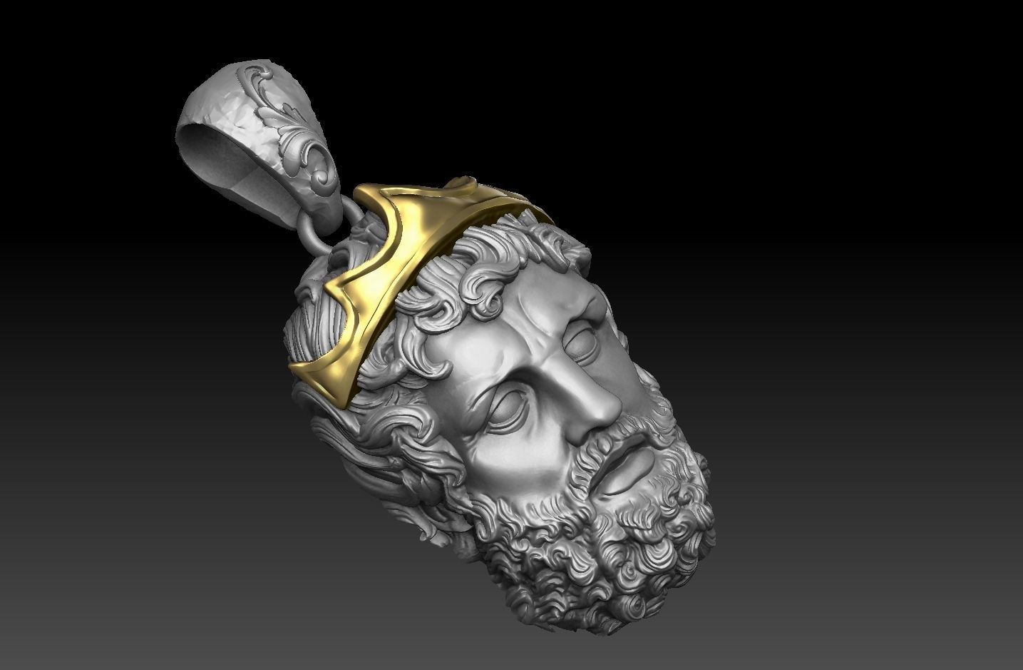 GREEK POSEIDON PENDANT 3D MODEL 3D print model_10