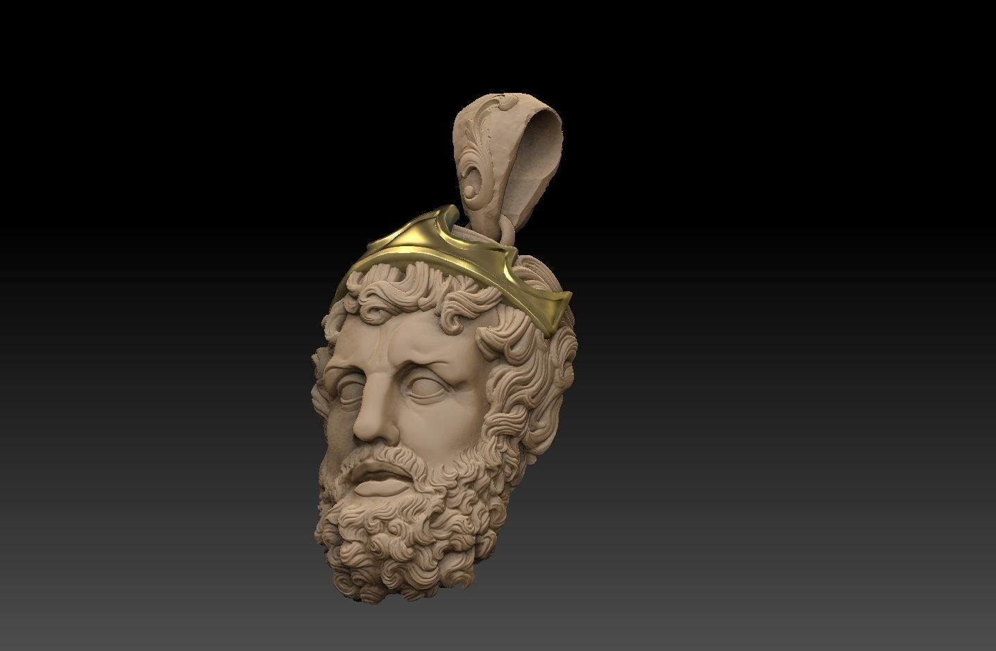 GREEK POSEIDON PENDANT 3D MODEL 3D print model_7