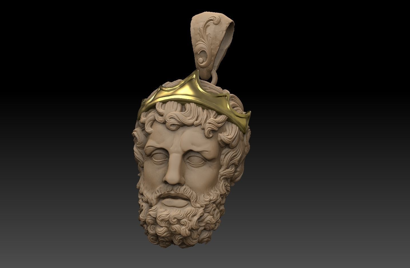 GREEK POSEIDON PENDANT 3D MODEL 3D print model_13