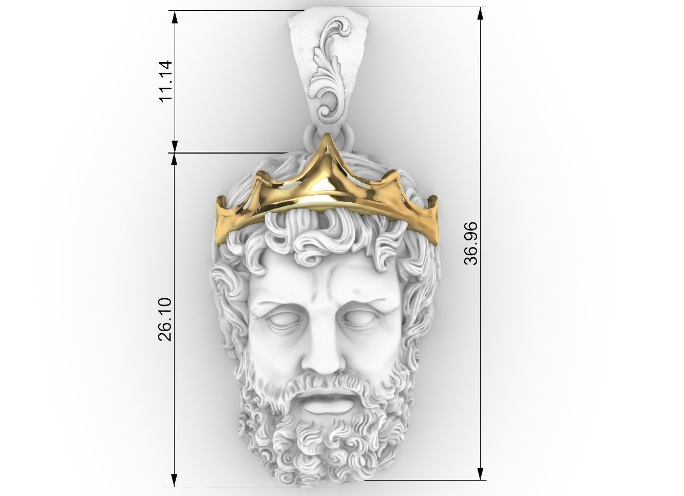 GREEK POSEIDON PENDANT 3D MODEL 3D print model_8