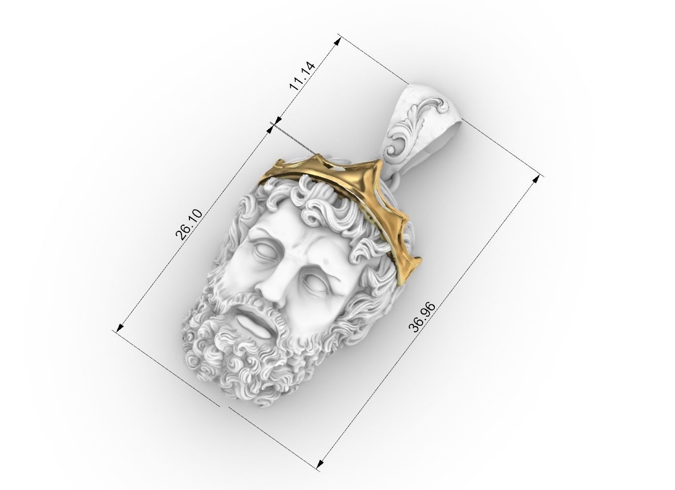 GREEK POSEIDON PENDANT 3D MODEL 3D print model_1