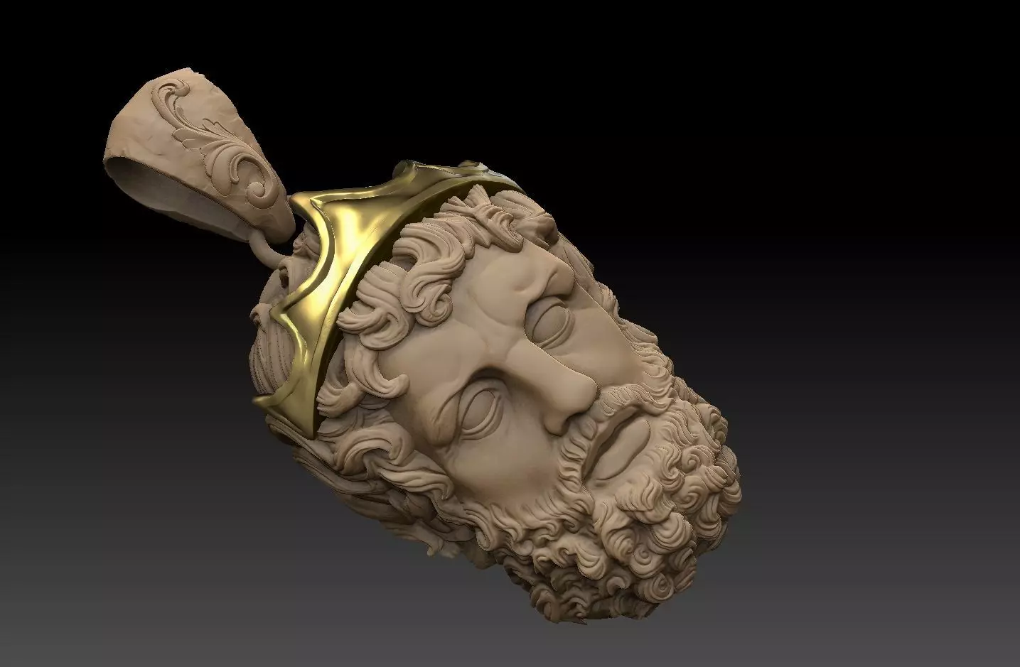 GREEK POSEIDON PENDANT 3D MODEL 3D print model_0