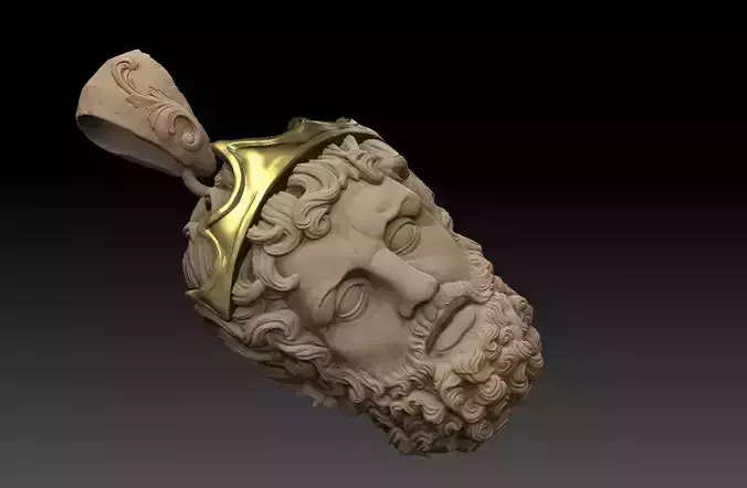 GREEK POSEIDON PENDANT 3D MODEL 3D print model