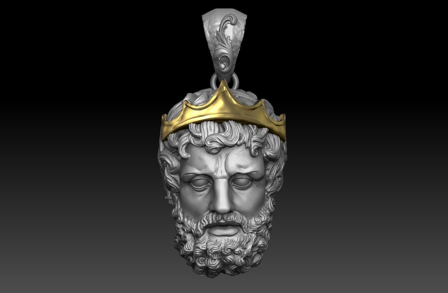 GREEK POSEIDON PENDANT 3D MODEL 3D print model_2