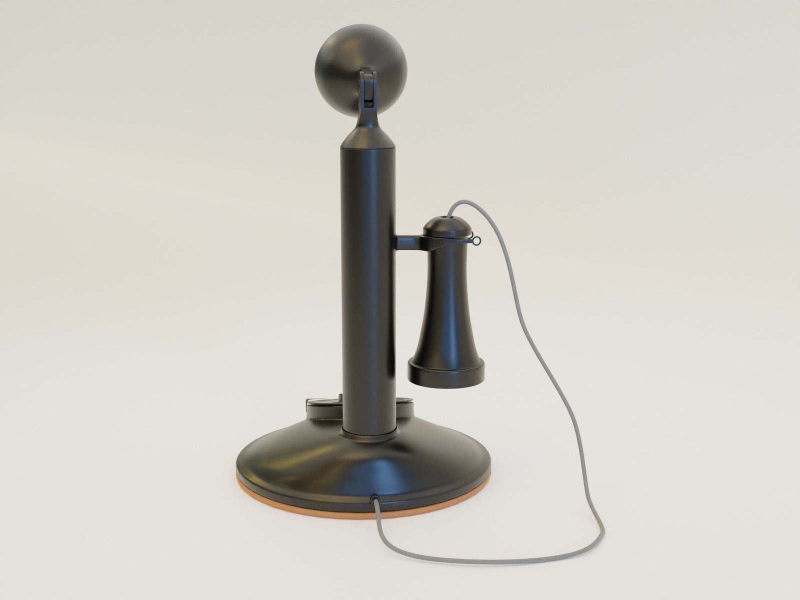 Candlestick  vintage phone 3D model_4