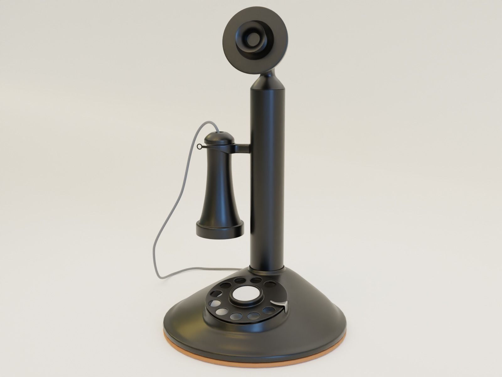 Candlestick  vintage phone 3D model_2