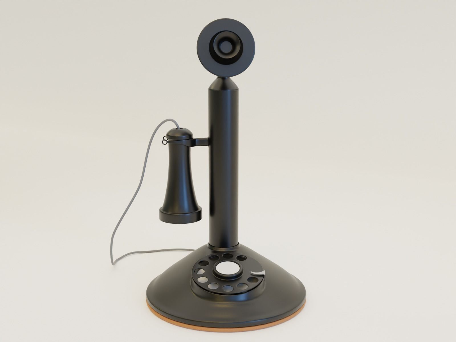 Candlestick  vintage phone 3D model_1