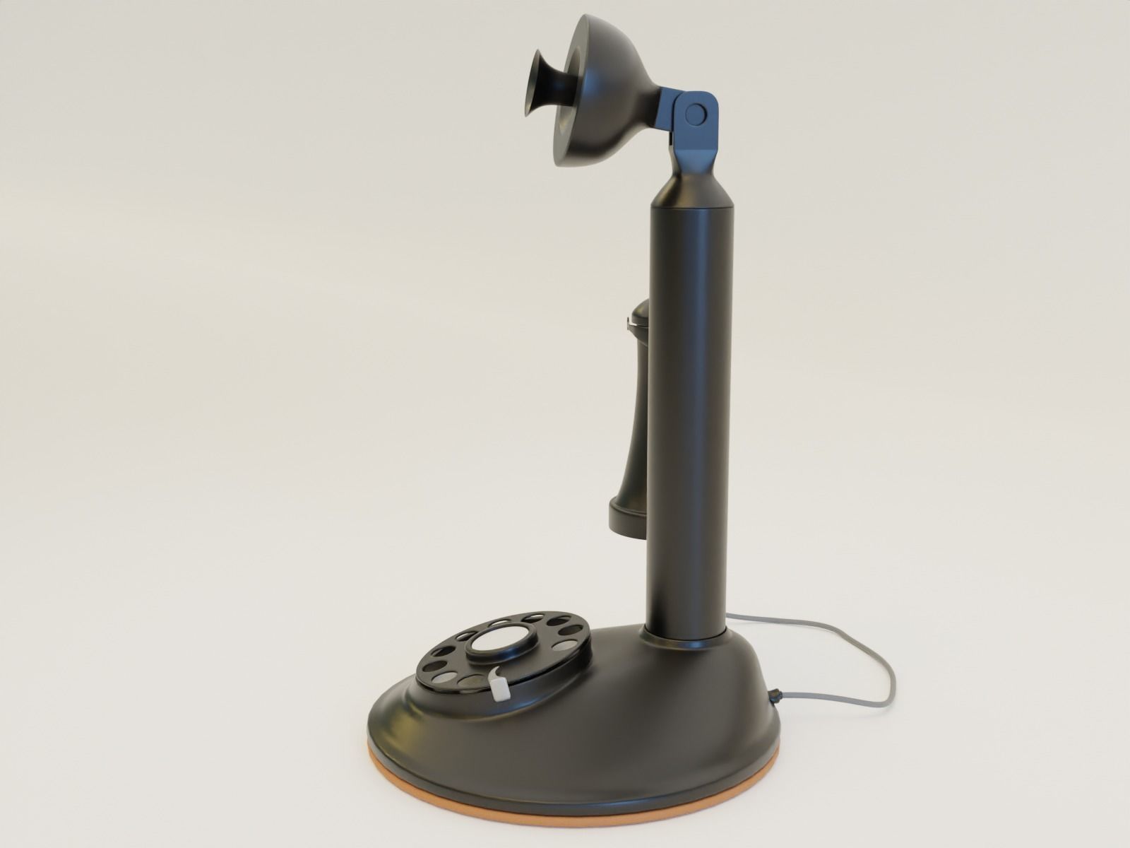 Candlestick  vintage phone 3D model_3
